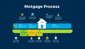 Visual representation of the mortgage process for brokers, illustrating key stages like pre-approval and closing.