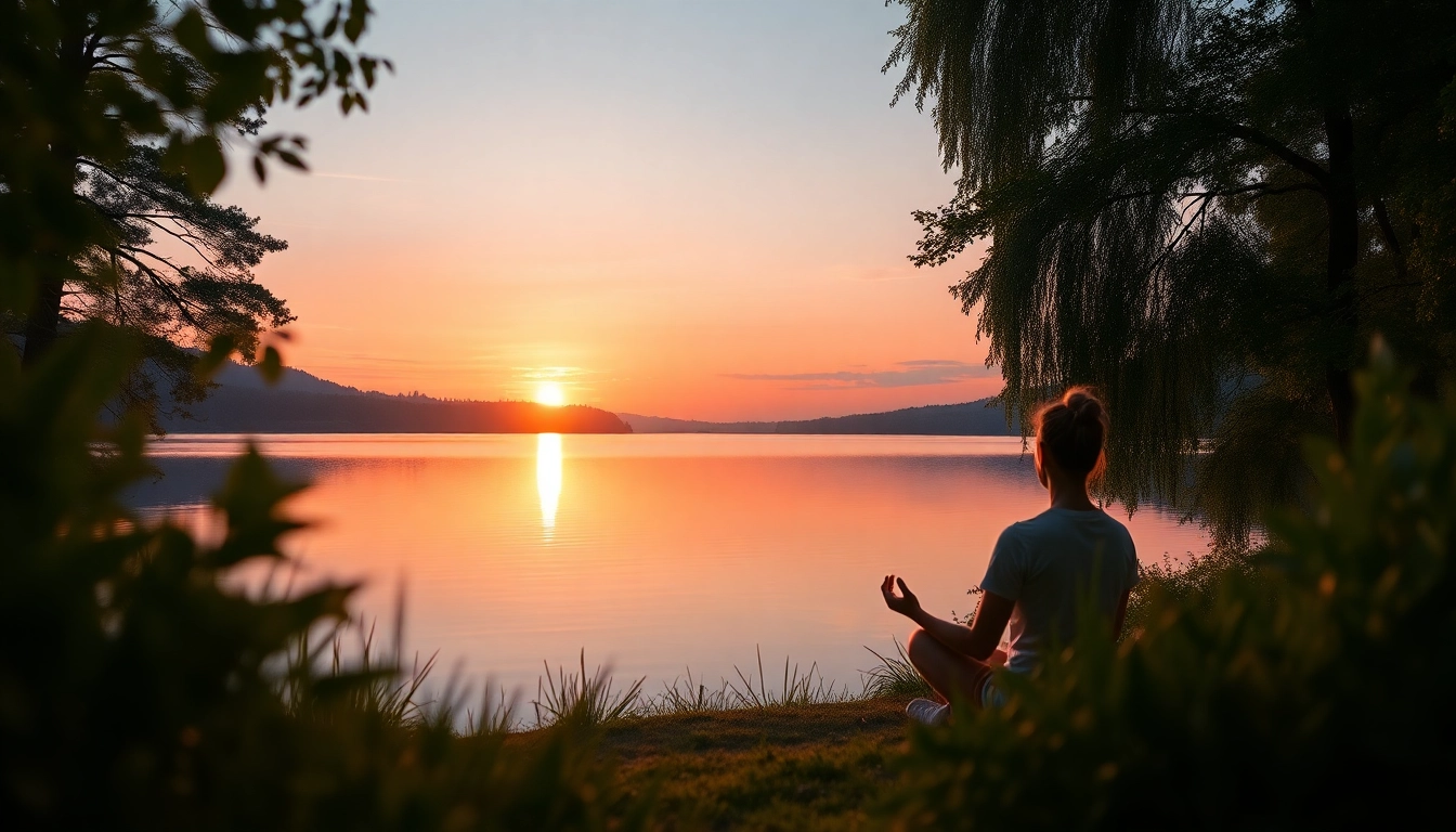 Explore your innate potential through meditation in a serene lakeside environment, reflecting tranquility.