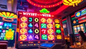 Engage with slot gacor gameplay showing colorful reels and vibrant casino lights for an exciting gaming experience.