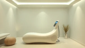 Spa setting showcasing a body sculpting treatment in a serene environment with soft lighting.