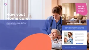 Engaging werbung pflegedienst campaign with caregivers and patients showcasing home care services.