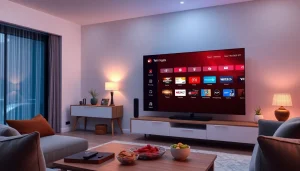 Stream your favorite shows with our abonnement iptv plans in a cozy living room setting.