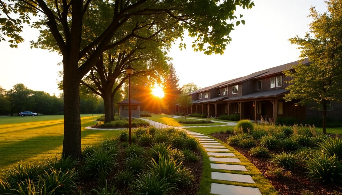 Explore the tranquil gardens at Margaret Drive Residence, featuring vibrant greenery and welcoming pathways.