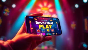 Screenshot of the Rewarded Play app, featuring game options and rewards for players earning gift cards.