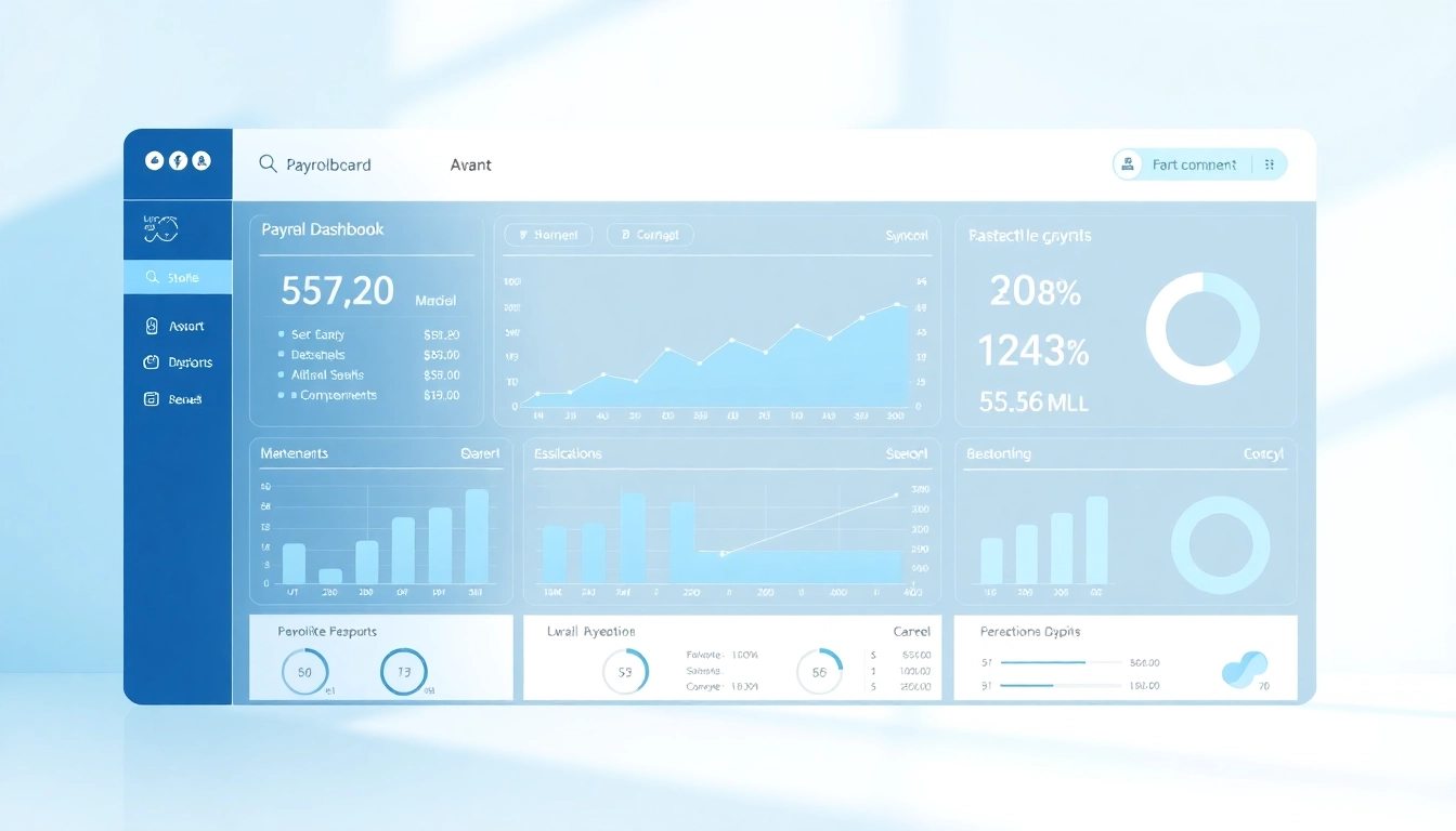 Streamline your payroll process with a vibrant dashboard showcasing key metrics and features.