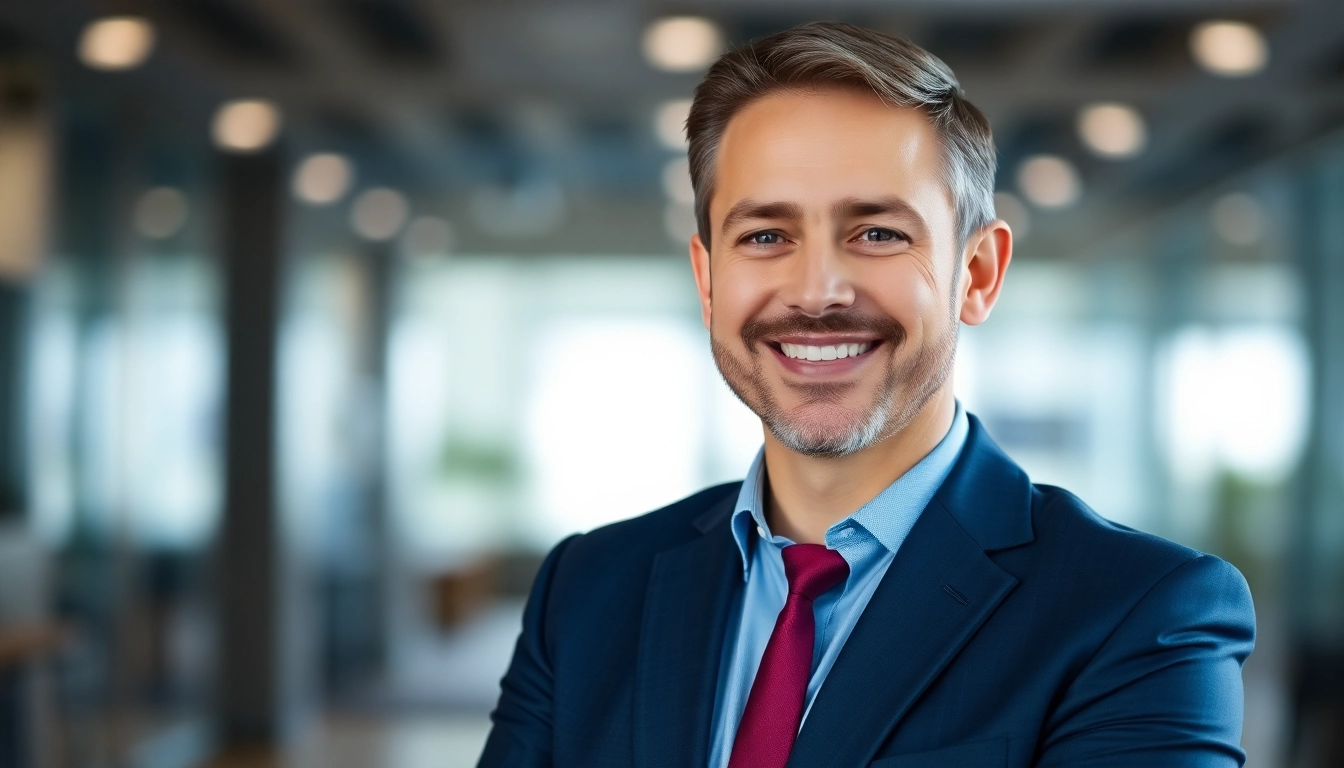Capture impactful corporate headshots with a confident executive, bright background.