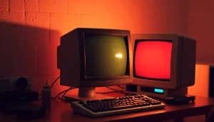 Convertire miniDV a digitale: mostra un nastro miniDV in transizione su uno schermo digitale.