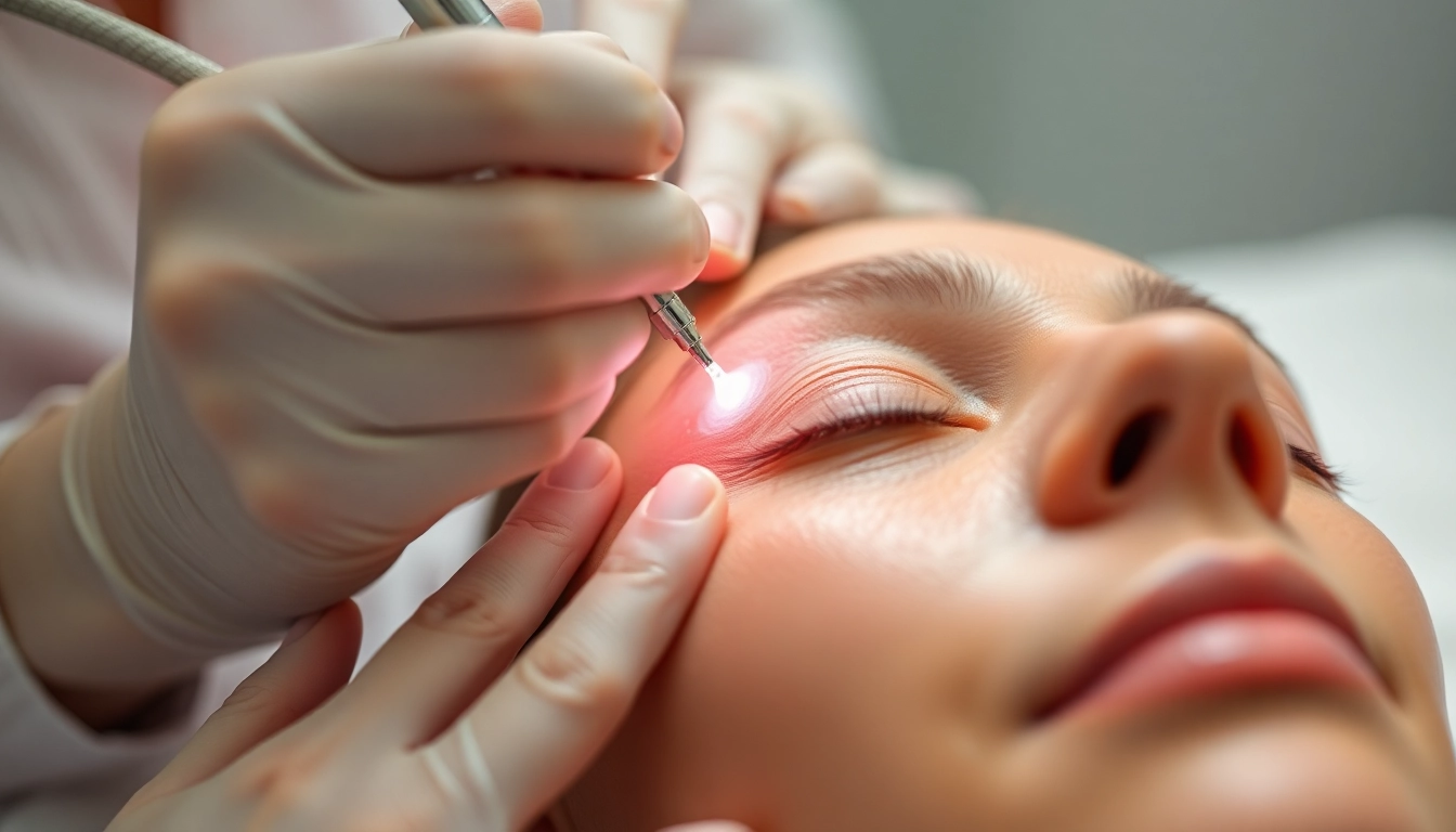 Electrolysis hair removal procedure by a professional esthetician, showcasing precision and care.