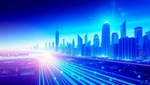 Visual representation of Agentic AI illustrating its autonomous decision-making in a futuristic urban setting.