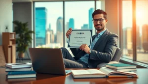 Understand how to buy MBA degree seamlessly as an individual holds a diploma in a modern office.