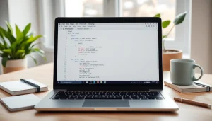 Streamline your code with an efficient json validator on a modern laptop in a cozy workspace.