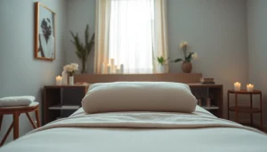 Genießen Sie eine hochwertige liege für Kosmetik in einem eleganten Behandlungsraum mit entspannter Atmosphäre.