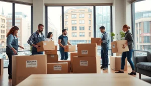 Reliable moving companies in London helping clients pack and move efficiently in a vibrant urban setting.