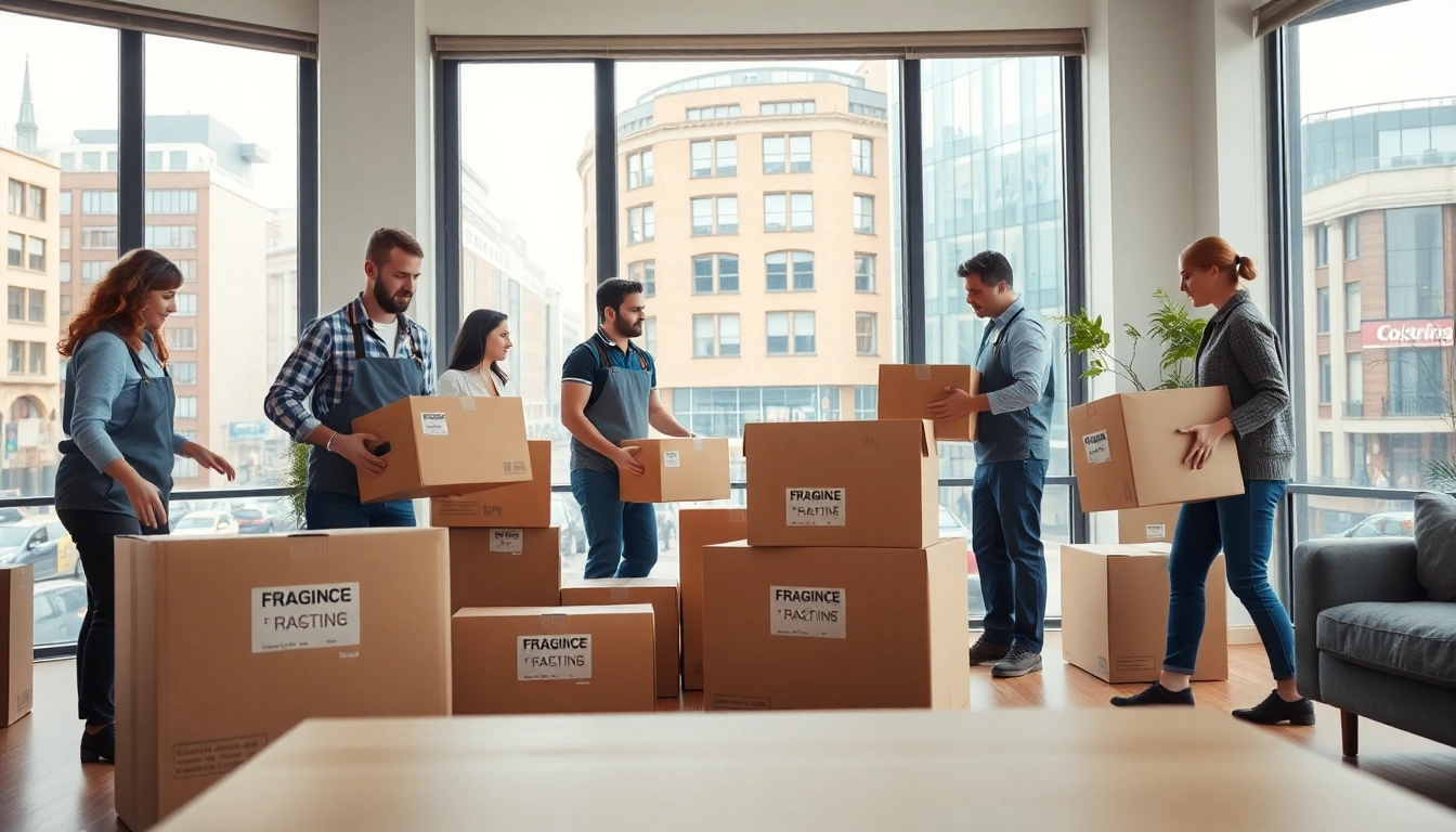 Reliable moving companies in London helping clients pack and move efficiently in a vibrant urban setting.