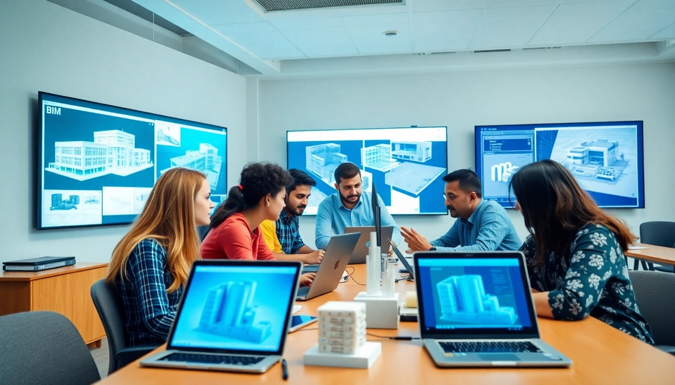 Engaged students participating in BIM Training in Pune, collaborating in a modern classroom.