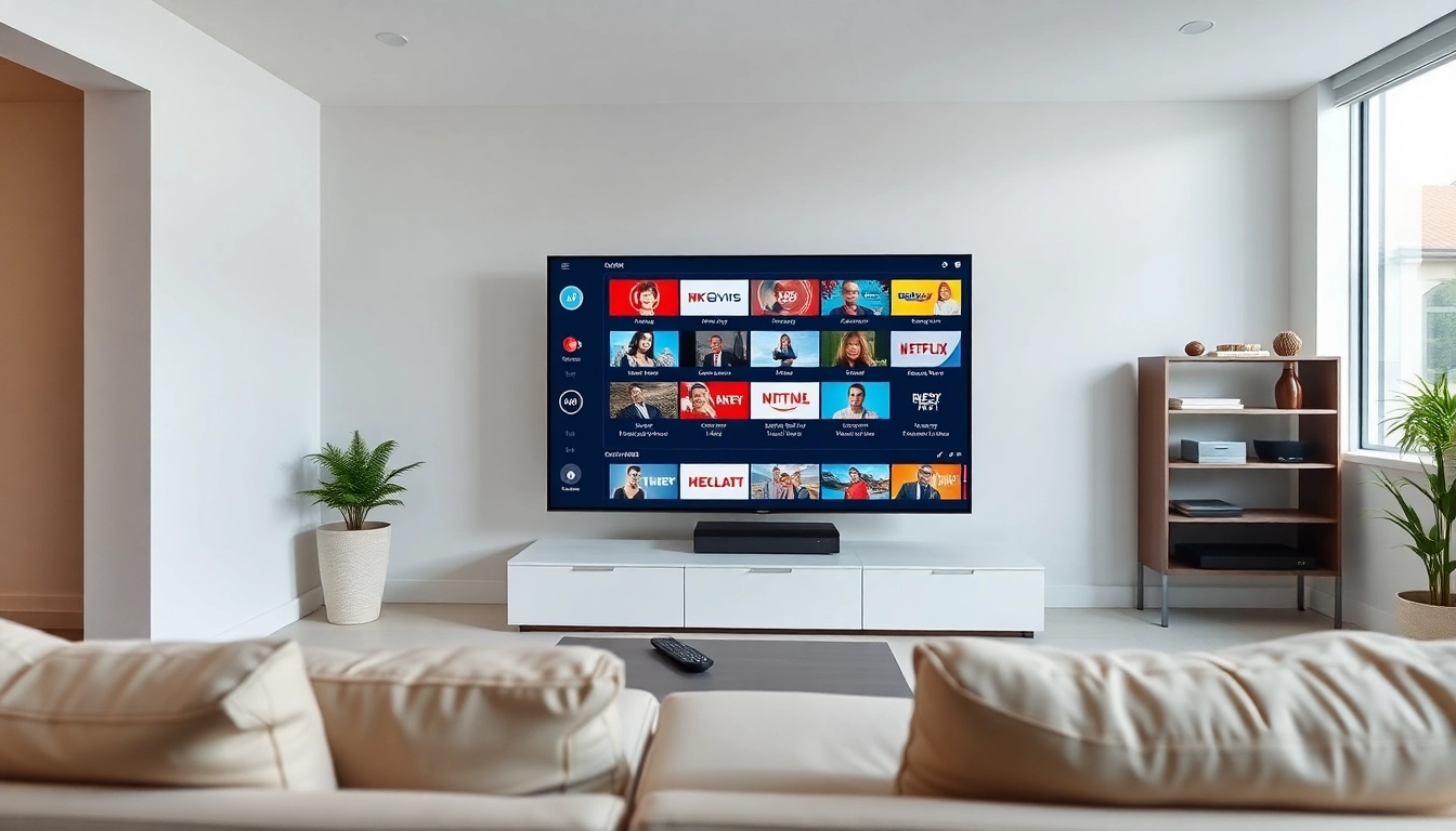 Experience a seamless 24h iptv test showcasing multiple channels in an inviting living room.