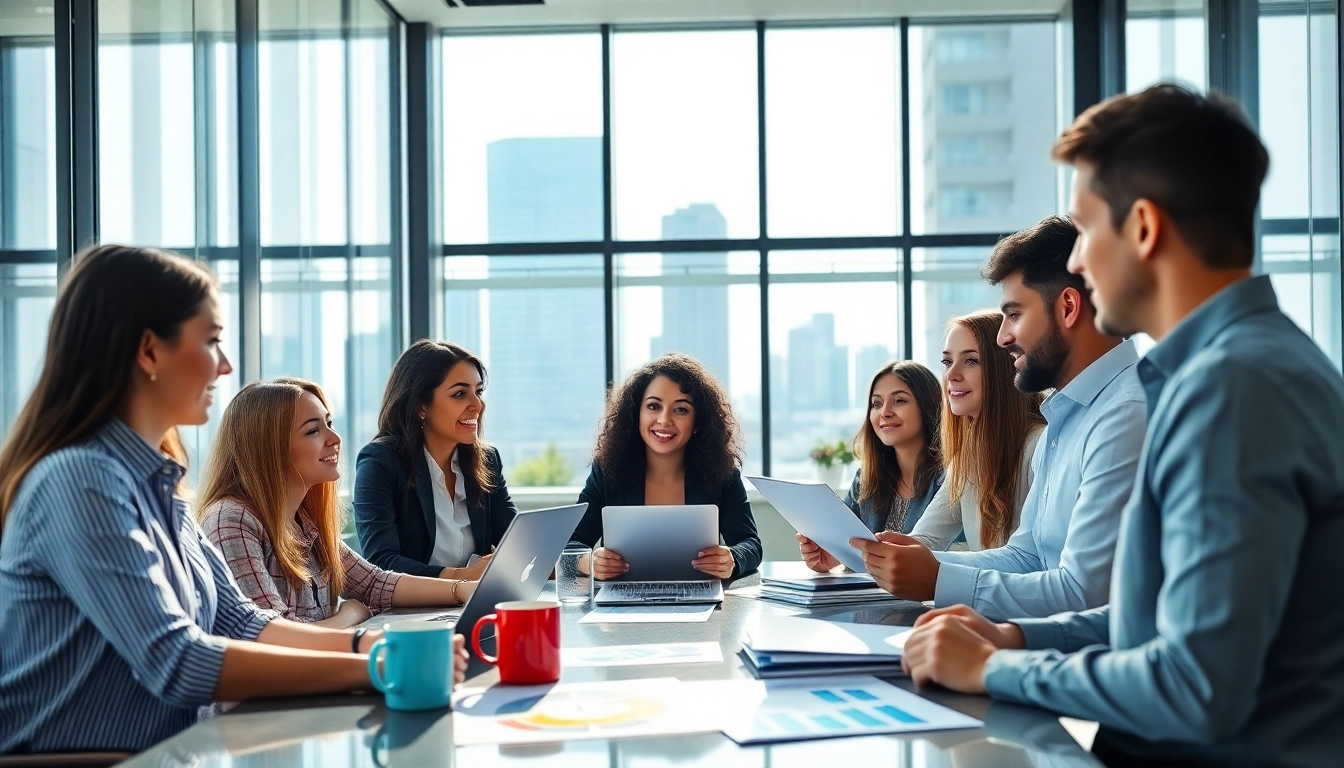 Engaged professionals at a startup recruitment agency meeting, fostering collaboration and innovation.