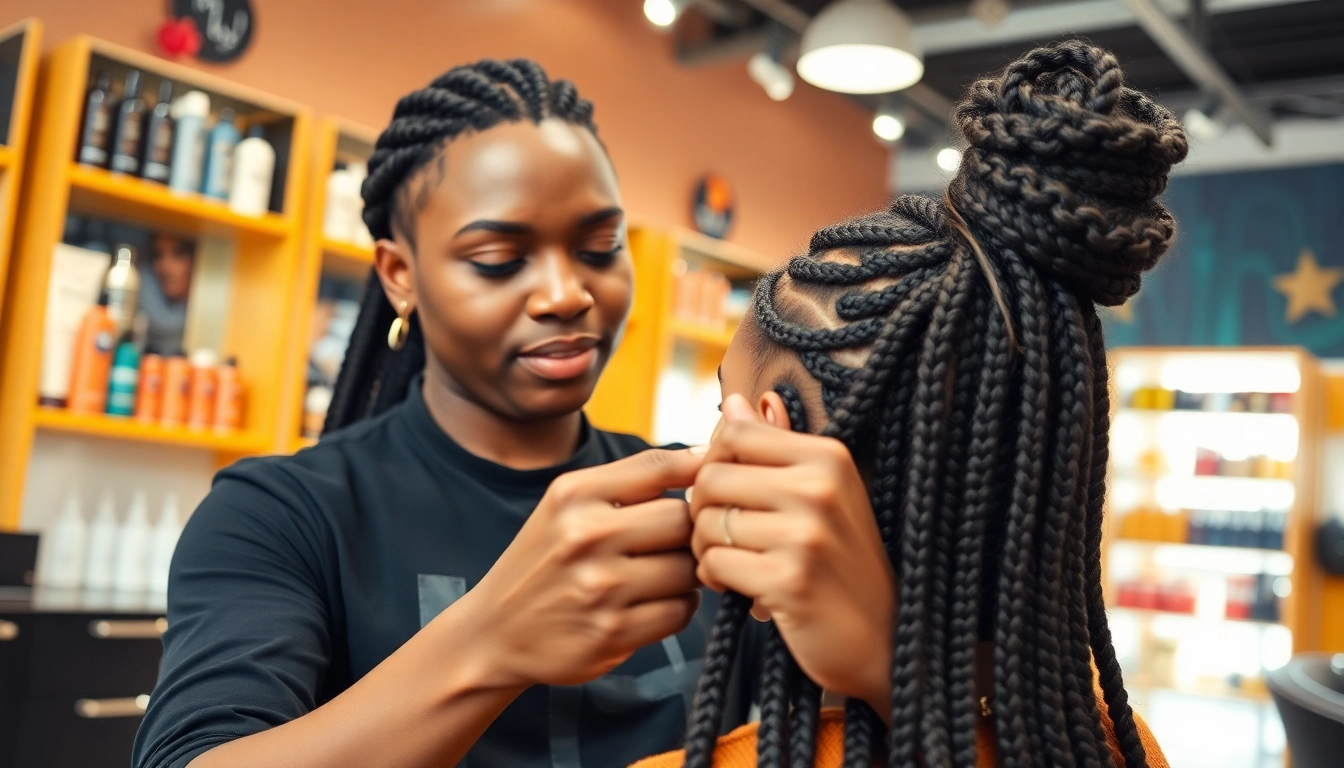 Experience the Best African braiding salon in near me with skilled stylists creating beautiful braids.