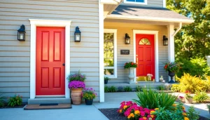 Stunning exterior remodel showcasing a renovated home with fresh siding and an inviting entry.