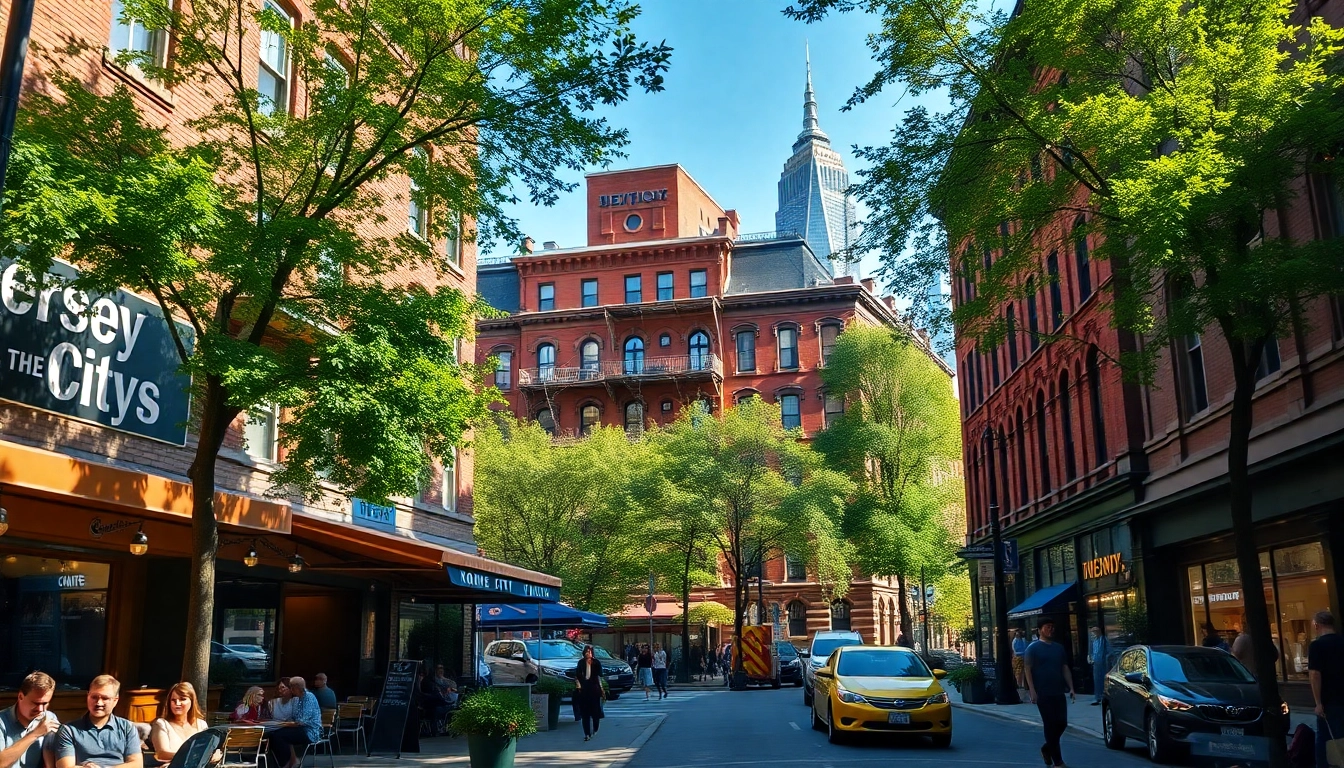 Experience the lively atmosphere of Downtown Jersey City with historic architecture and modern dining.