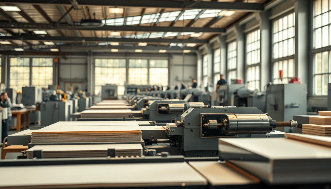 Showcasing precision die cutting in a modern manufacturing environment, highlighting intricate machinery and processes.