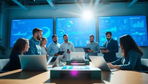 Enhance process automation with a team collaborating in a modern office environment.