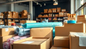 Packaging materials showcased prominently in a retail setting, highlighting quality and variety.