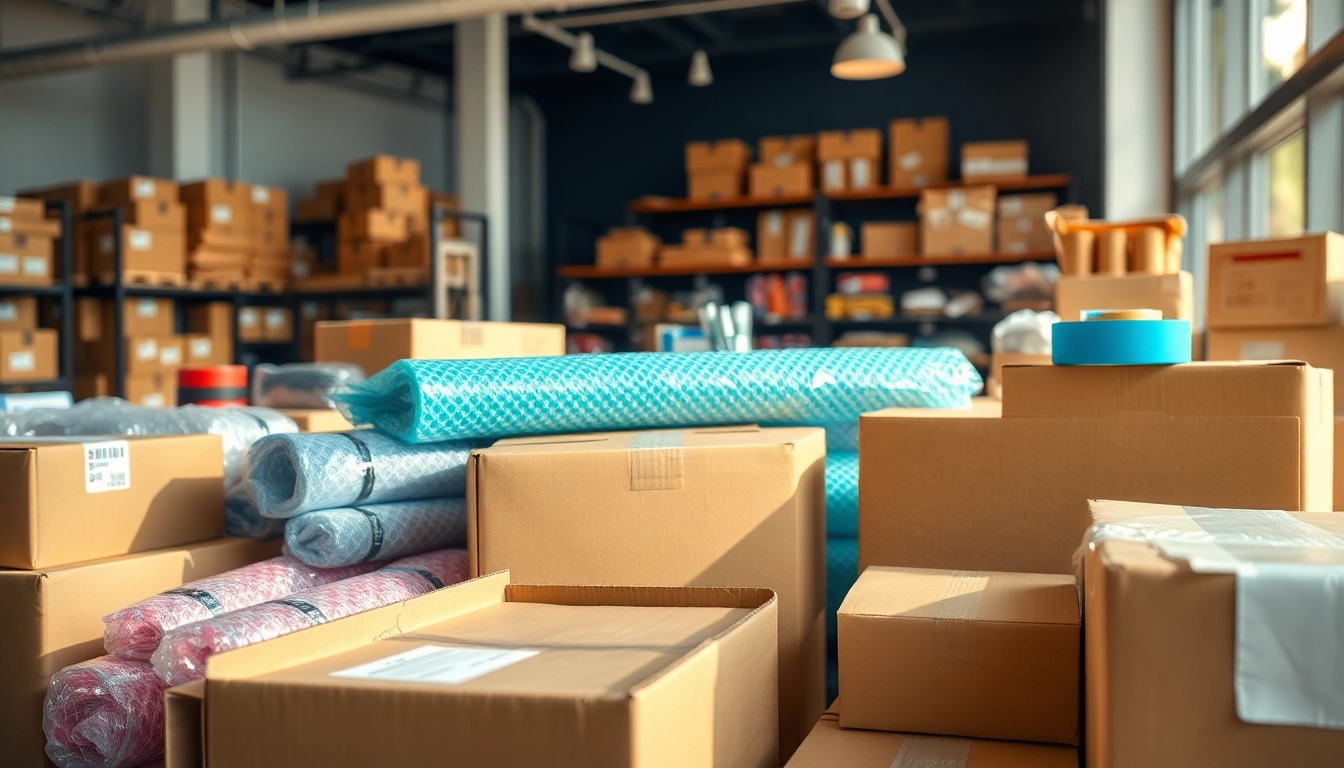 Packaging materials showcased prominently in a retail setting, highlighting quality and variety.