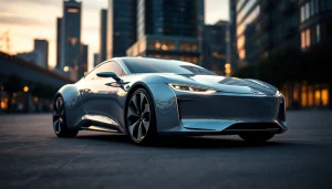 Showcasing the perfect car in an urban setting, highlighting its sleek design and luxury features.