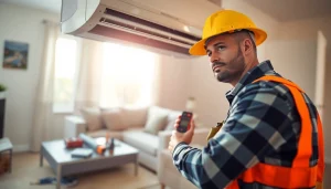 Expert AC repair service in Glendale, AZ showcasing a technician working on HVAC system components.