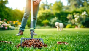 Efficient alamo ranch poop scooper maintaining a clean yard by removing pet waste in a sunny setting.
