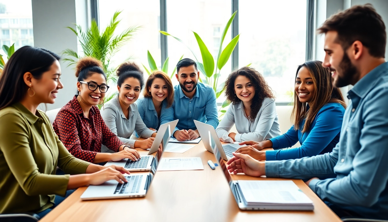 Illustration of small business owners discussing their Small Business Membership Plan in a collaborative workspace.
