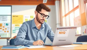Explore NVQ Answers with a dedicated student studying in a bright, modern classroom.