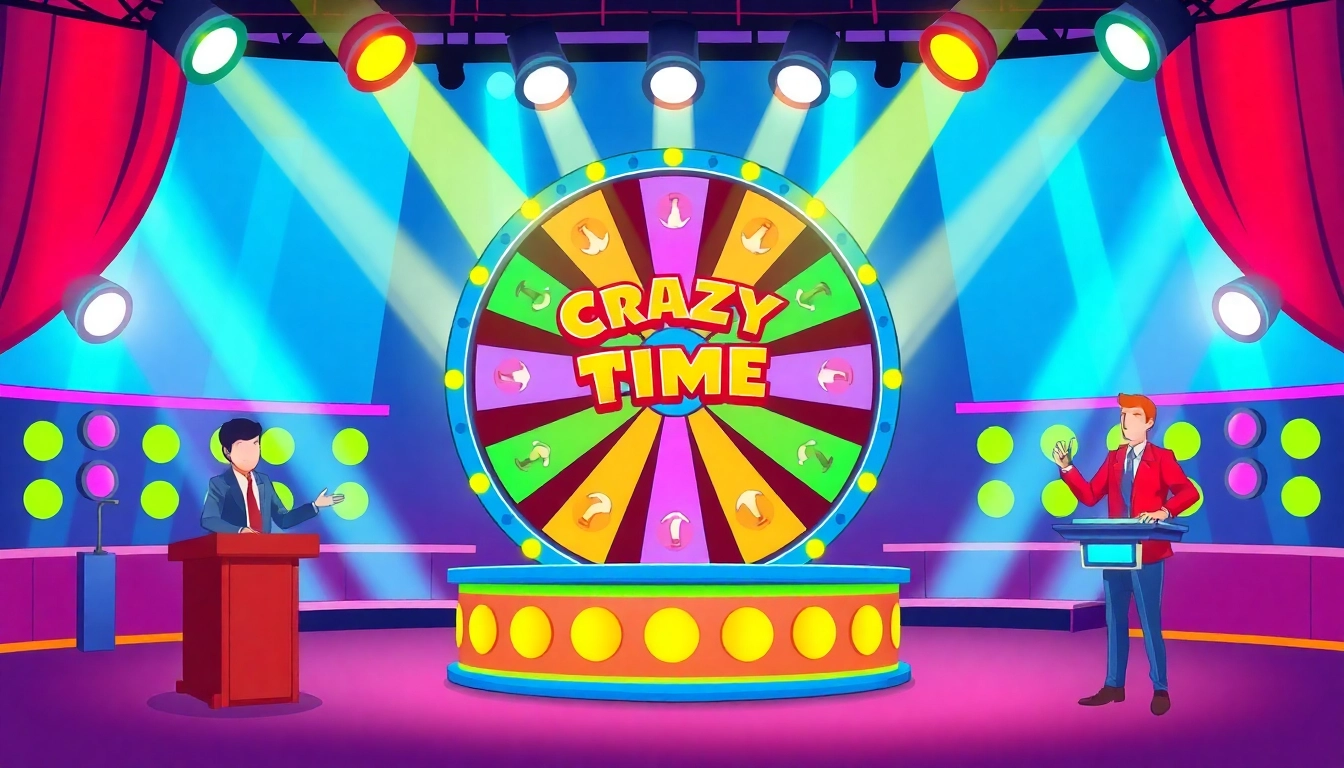 Watch Crazy Time unfold with dynamic game play in a colorful live game show setting