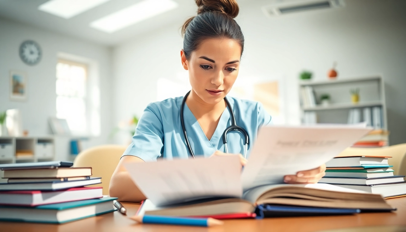 Engaging in care certificate workbook answers with a dedicated healthcare trainee in a bright learning environment.