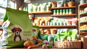 Shop for organic pet supplies near me with a variety of eco-friendly products displayed beautifully.