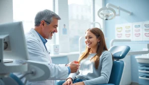 Find the best orthodontic near me with a professional examining a patient in a modern dental office.