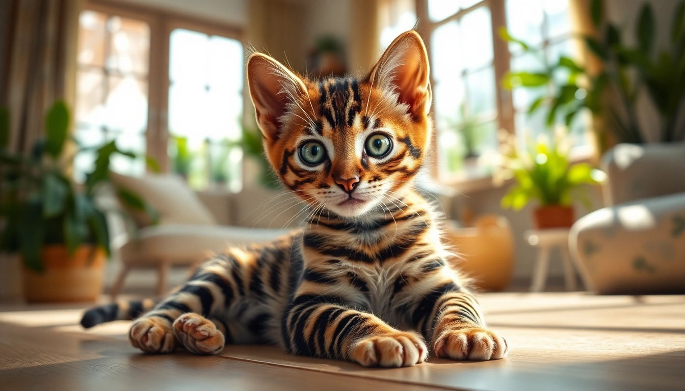 Playful Bengal Kittens for Sale in a cozy home environment with natural lighting.