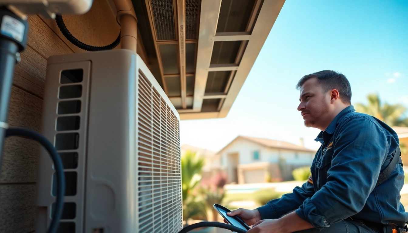 Expert AC repair service in Glendale, AZ by a professional technician focusing on HVAC unit.
