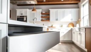 Discover the Slim box drawer system in a modern kitchen, showcasing elegance and functionality.