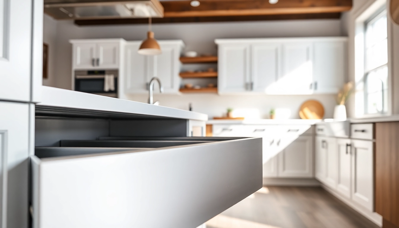 Discover the Slim box drawer system in a modern kitchen, showcasing elegance and functionality.