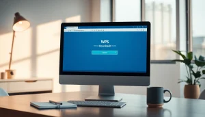Download WPS: Access the latest features on a sleek interface in a modern workspace.