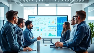 Site reliability engineering experts collaborate energetically in a modern office environment.