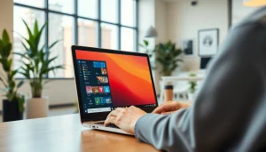 Erleben Sie die Funktionen von Windows 11 Pro in einem modernen Büro mit optimaler Produktivität.