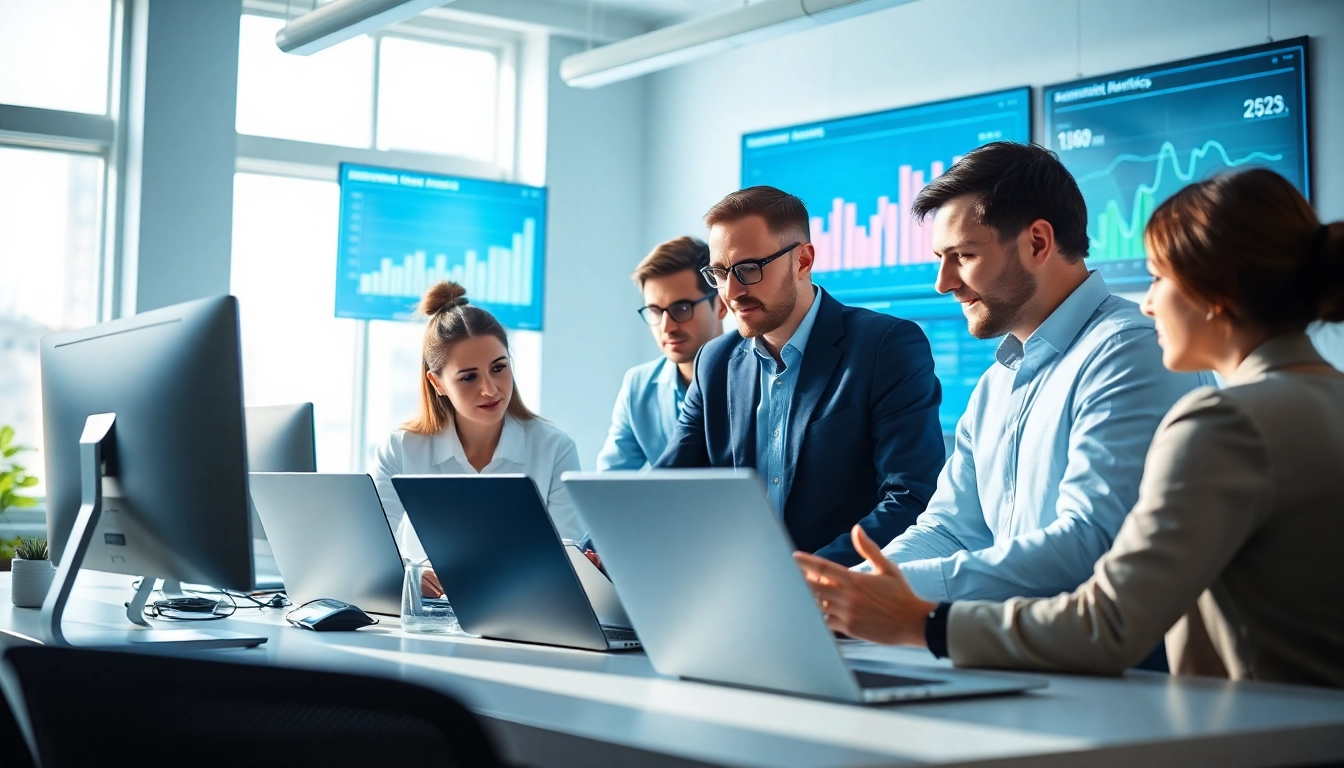 Zoekmachine optimalisatie uitbesteden door een professioneel team in een moderne kantooromgeving
