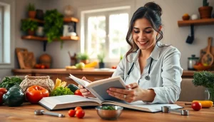 Bezoek https://www.dieetcheck.nl voor tips van een voedingsdeskundige in een gezellige keuken.