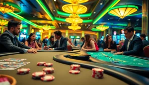 Experience the excitement at a Trusted Online Casino Malaysia 2025 with vibrant gaming tables and diverse players.