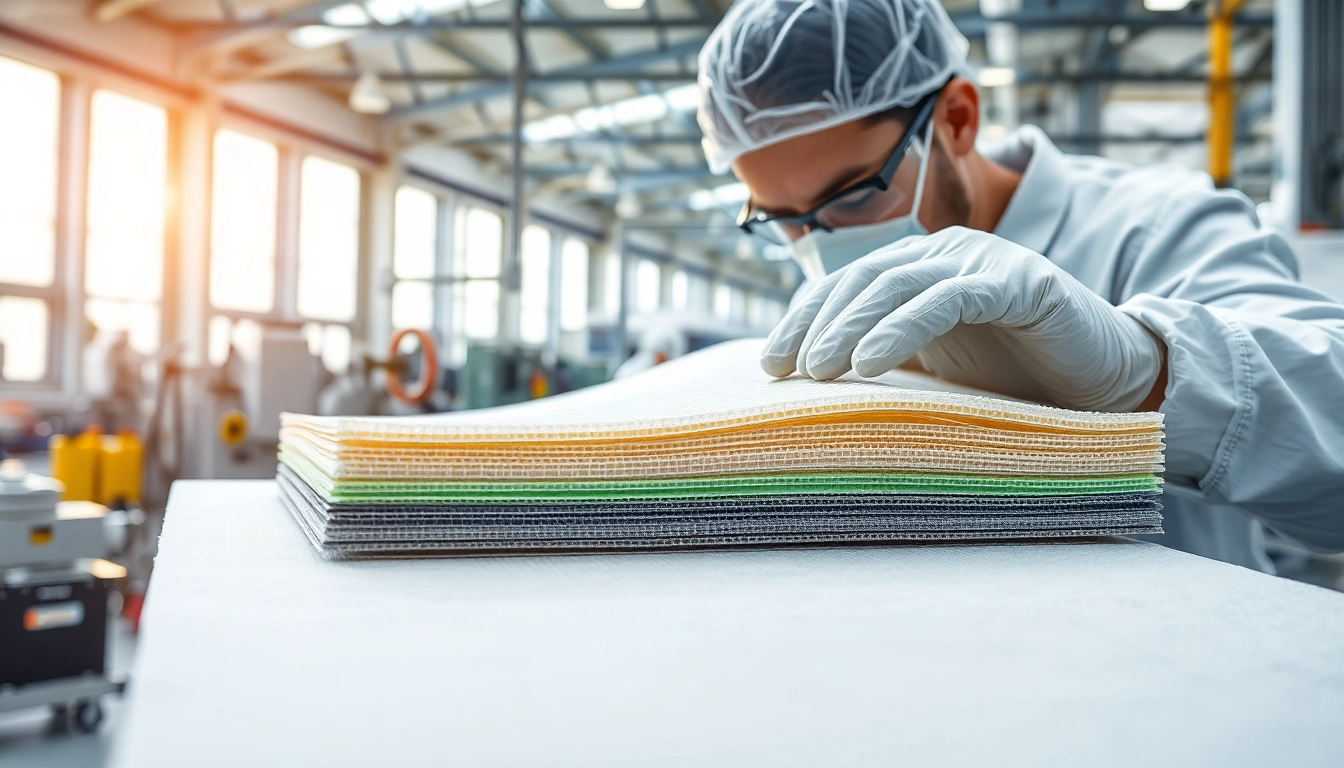 Showcase epoxy prepregs being handled in a high-tech manufacturing setting.