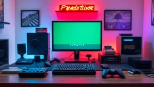 Engage with retro nostalgia as you play DOS games on a vintage computer setup.