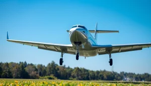 Aircraft executing an emergency landing on a field, showcasing safety and urgency for passengers.